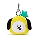 BT21 CHIMMY Character Small Plush Stuffed Animal Coin Purse Pouch ID Card Wallet with Clip, Yellow