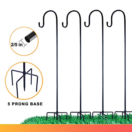 Shepherd-Hooks for Bird-Feeder Lantern Plant-Hook Garden-Stake - 35 Inch 4 Pack Plant Stand Hanger for Outdoor Flower Basket, Bird Feeder Hanger Weddings Garden Patio Lawn Decor - Thumbnail 7