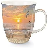Cape Shore Ocean 15oz Harbor Mug with Full Wrap Design and Decorated Handle (Sunset Beach)