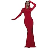 4UFIT Women's Sexy Long Sleeve Hooded Bodycon Party Club Cocktail Maxi Dress