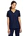 WonderWink Women's Charlie 5 Pocket Y-Neck Wrap Top, Navy Solid, Small