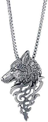 Alixyz Necklace, Wolf Head Shape Alloy Pendant Fashion Jewelry Mother's/Father's Day Gift