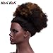 Kori Koli Black Afro Puff Drawstring Ponytail Short Curly Synthetic Hair Bun Updo Hair Extensions with Two Clips