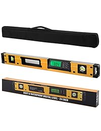 Imanes de neodimio de 24 pulgadas con nivel de torpedo digital y protractor de neodimio y pantalla LCD brillante IP54 resistente al polvo y al agua con bolsa de transporte.
