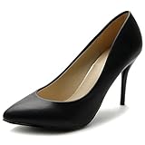 Ollio Women's Shoe Pointed Toe Classic High Heel Dress Pump