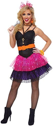 Cyndi Lauper Madonna 80s Pop Star Halloween Fancy Dress Hens Party Costum Outfit Sizes S - 2XL
