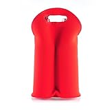 LAGUTE Neoprene Wine Tote Bag, Storage 750ml to 1L, Hot / Cold Insulated for 4 Hours (Red, 2-Bottle)