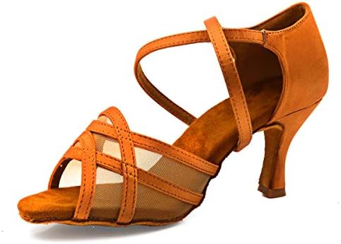 2018 Evkoo Dance Shoes Girls Satin Latin Ballroom Dancing Shoes 7cm Heel Ladies Latin Salsa Ballroom Latin Shoes for Women