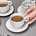 Porcelain Espresso Cups and Saucers, 2.5 Ounce Stackable Ceramic Espresso Mugs, Demitasse Cups Set with Mini Teaspoons Designed for Espresso Lovers Daily Use, 12 Pcs