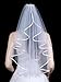 SAMKY Elegant 1T 1 Tier Ribbon Cascade Waterfall Veil - White Elbow Length 28