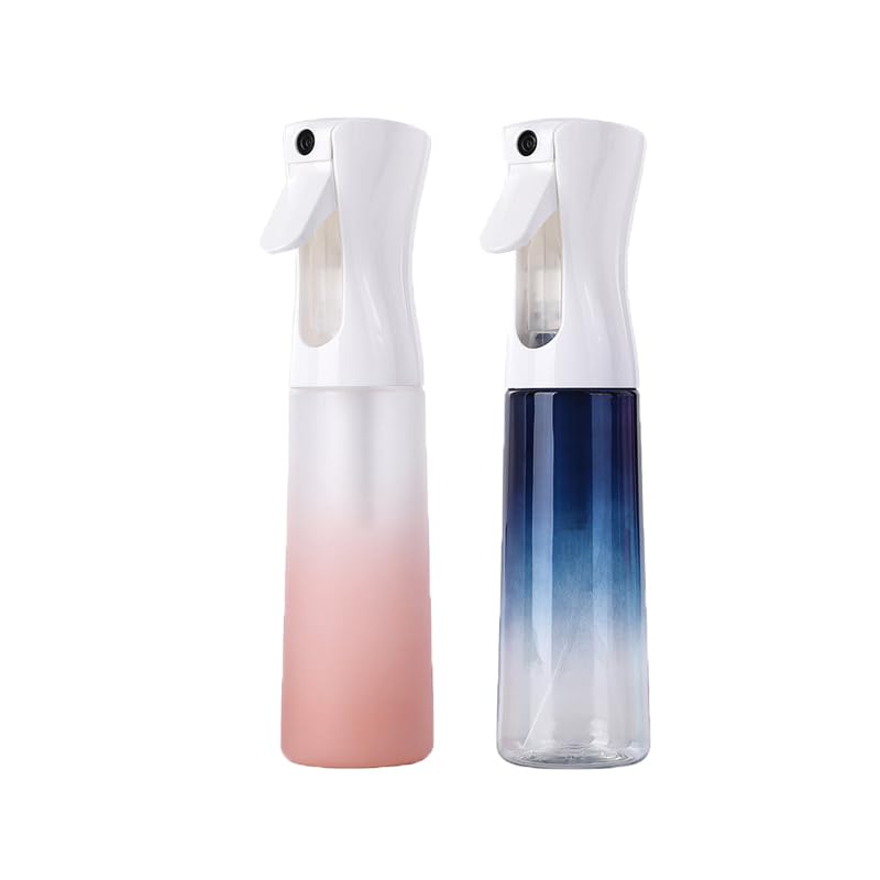 Photo 1 of (2 Packs) Hair Spray Bottles, Continuous Water Mister Spray Bottle Empty for Hairstyling, Skin Care, Cleaning and Plant Spraying, 300ml/ 10 Oz (ORANGE+BLUE)