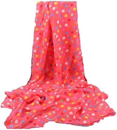 Sweet Polka Dots Chiffon Shawl Scarf Wrap (Red)