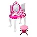 Girls Dressing Table,Kids Vanity Table and Chair Beauty Play Set Princess Make Up Vanity Table with Fashion and Makeup Accessories for Girls