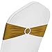 VEVOR 100 PCS Stretch Wedding Chair Bands Large Occasions Stretch Chair Cover Sash Bow Spandex Chair Sash for Wedding Party Hotel Event Decoration (Stretch Band, Gold/100PC)