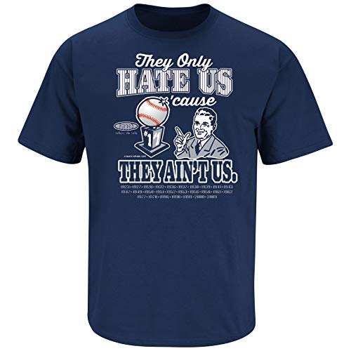 Smack Apparel New York Baseball Fans. They Hate Us Cuz They Ain't Us. Navy T Shirt (Sm-5X)
