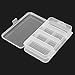 MUXSAM Double Sided Storage Organizer Container with Dividers, 1-Pack Jewelry Box Case 5.6x3.3in for Craft Beads Makeup Rings Earrings Necklace Fishing Tackles Screws (Plastic Front 4 + Back 6 Grids)