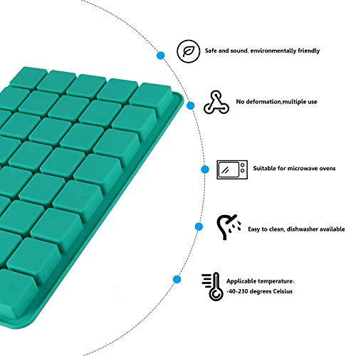 DIFENLUN Silicone Caramel Candy Molds, 2 Pack 40Cavity Square Hard