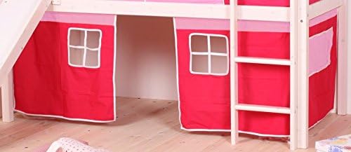 Curtains for Twin Loft Bed or Bunk Bed - Pink &amp; White