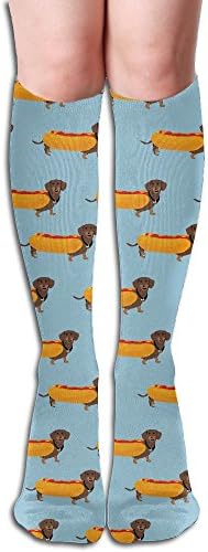 Hot Dogs Dachshund Athletic Sport Tube Socks Socks Crew Socks (1 Pair) For Women &amp; Men Below Knee High