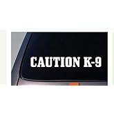 Chili Print Caution K-9 Dog on Board Gloss White Vinyl Window Sticker Graphic - Peel and Stick - Decorative Sticker