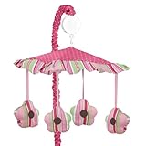 Pink and Green Jungle Friends Musical Baby Crib Mobile by Sweet Jojo Designs