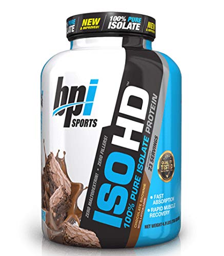 BPI Sports ISO HD New & Improved 100% Pure Isolate Protein Chocolate Brownie, 4.9 Pound