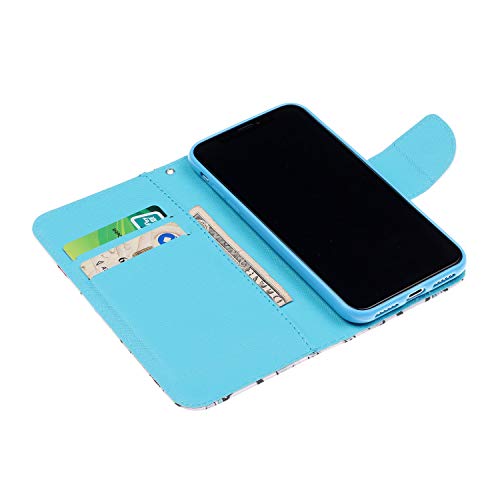 Herzzer Wallet Case for iPhone Xs Max,Strap Leather Case for iPhone Xs Max, Premium Ultra Slim Colorful Butterfly Pattern Magnetic PU Leather Stand Card Slot Cover with Soft Rubber - Thumbnail 4