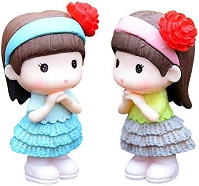 shyymaoyi Cute Mini Girl Garden Ornaments Miniature DIY Dollhouse Decoration Random Color
