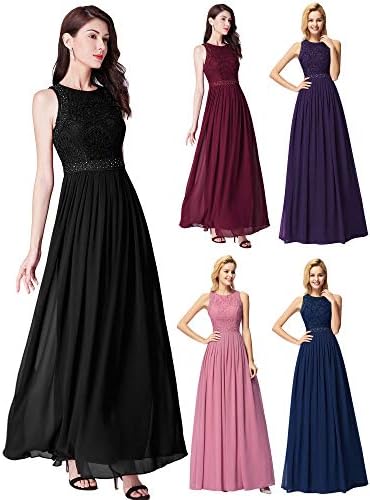 Women's Ball Gown A Line Empire Lace Chiffon Elegant Long Evening Dresses 07391
