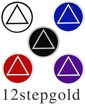 Alcoholics Anonymous AA Recovery Symbol Small Round Stickers, Set of 10, (5) Assorted Colors