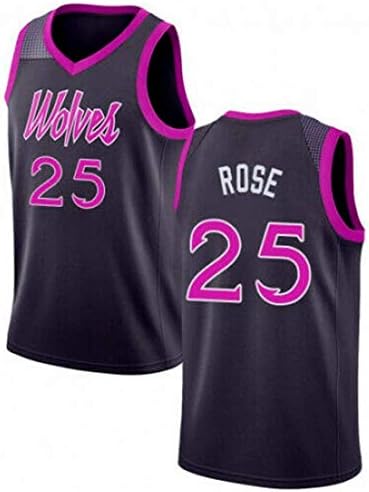 TGSCX NBA Derrick Rose #25 Minnesota, Classic Retro Comfortable/Light/Breathable Embroidered Mesh Sports T-Shirts/Shorts Set, Unisex Fan Swingman Jersey,A,XL(185CM/85~95Kg)
