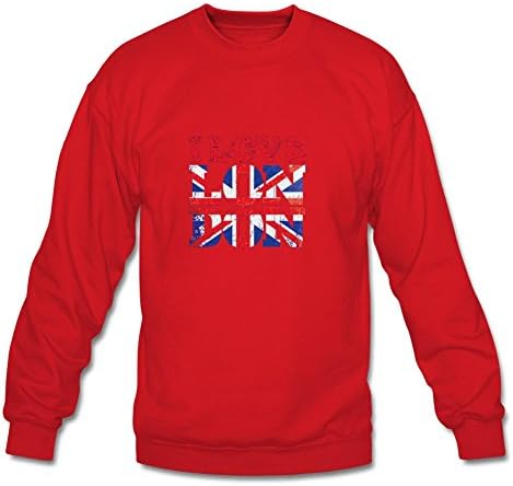 Mens I Love London Cotton Crewneck Hooded Sweatshirt XXL Red