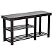 HOMFA Bamboo Shoe Rack Bench 3-Tier, Entryway Storage Organizer with Seat, Shoe Shelf for Boots, Multi Function Furniture for Hallway, Bathroom, Living Room, Corridor Retro Color