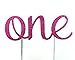 CMS Design Studio Handmade 1st Birthday Cake Topper Decoration - One - Double Sided Glitter Stock (Hot Pink)