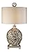 OK LIGHTING 12.25 in. Antique Brass Silver Vine Table Lamp