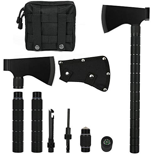 IUNIO Camping Axe MultiTool Hatchet Survival Kit Folding Portable