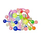 20 Mixed Glow Bio-Flex Body Jewelry Pack - 14ga Bioflex/Acrylic Belly and Straight Bars