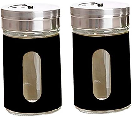 Transparent Spice Storage Containers Seasoning Shaker Spice Jars Kitchen Condiment Bottles with Rotatable Lid,Set of 2