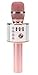 REVOQUE Wireless Bluetooth Karaoke Microphone - Built-in Speaker Works with Apple iPhone Android iPad LG Samsung Smartphone PC - Rose Gold