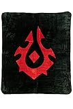 Officially Licensed Blankets and Throws Twin and Queen size Luxury Plush Medium weight Bedding Blanket World of Warcraft WOW Horde Alliance Blizzard legion games armony (Queen, Horde)