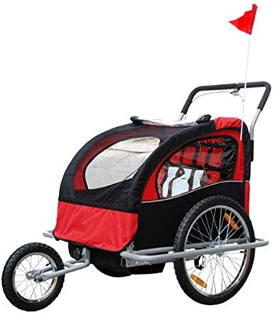 Tenive 2 in 1 Double Child Bicycle Trailer Jogger Baby Stroller