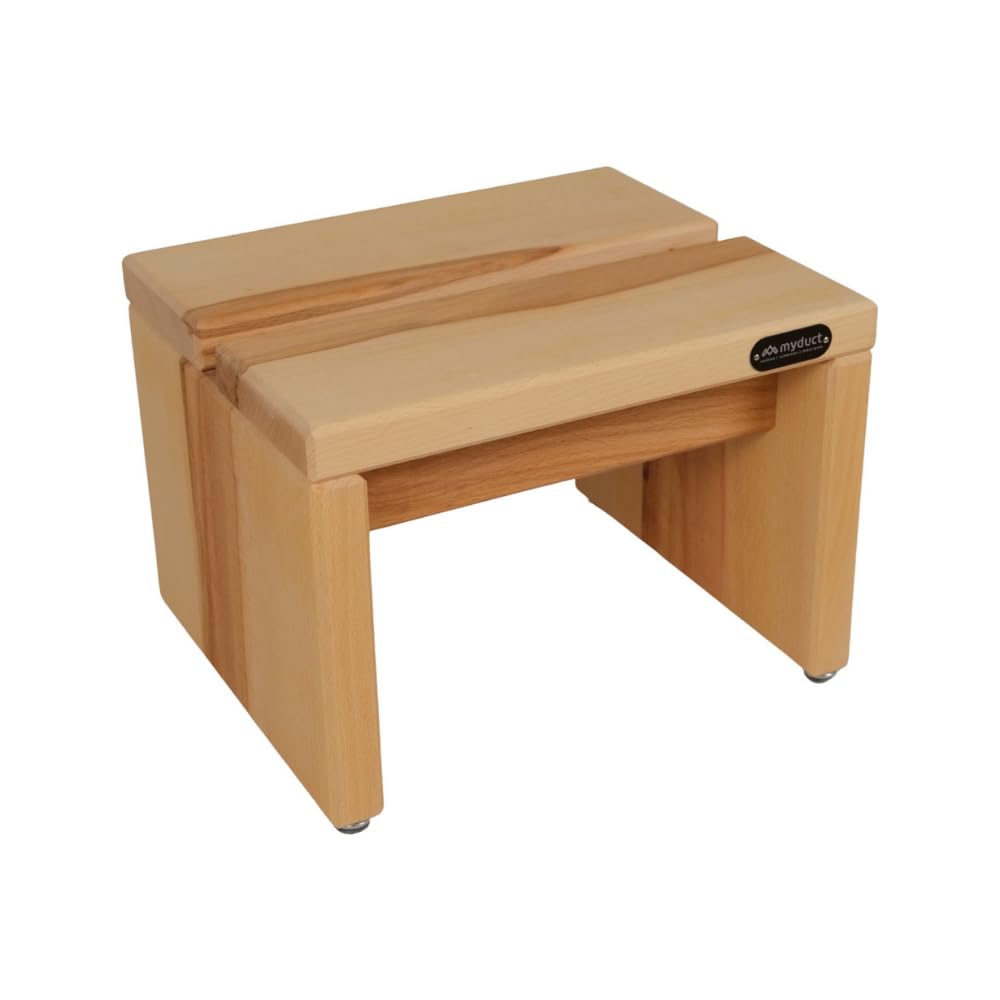 myduct - Modern step stool, stool, footstool, wooden stool made of solid wood with recessed grip (beech)