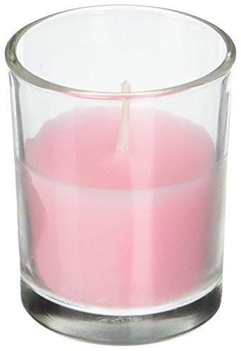 Zest Candle 12-Piece Votive Candles, Light Rose Round Glass