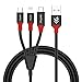 WMZ 3.3FT USB Charging Cable,3 in 1 Multiple Charger Cable Adapter Connector USB Type C/Micro/Connector Compatible with iPhone X,Xr,Xs Max,8,7/Samsung Galaxy S9 S8 Note 8, Nintendo Switch