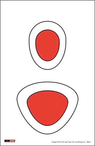 EZ2C Targets Style 4 Head and Center Mass Silhouette Shooting Targets for Gun Range (25 Pack)