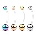 Ruifan 4PCS Pregnancy Sport Maternity Flexible Bioplast Belly Navel Button Ring Retainer 14G 1 1/2Inch (38mm) - Mix Color 2#