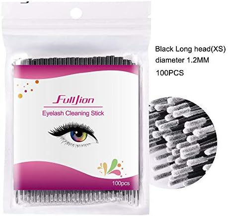 100PCS Disposable Cotton Eyelash Brush,123Loop 100Pcs Disposable Materials Tooth Applicators Lip Eyelash Brush Eyelash Plaster (B)
