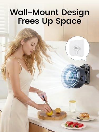 OpenBay Clip on Fan, Rechargeable USB Fan with Sturdy Clamp, LED Display, 100 Speeds, 3000mAh Battery, 360° Rotation, 5.5 Inch Portable Fan for Stroller Bed Camping Treadmill Car Black