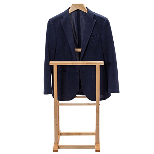 Wood Coat Rack Executive Clothes Suit Hanger Stand Men's Valet Stand