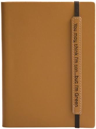 Eccolo Writing Green Terra 5 x 7-Inch Recycled Leather Lined Journal, Tan
